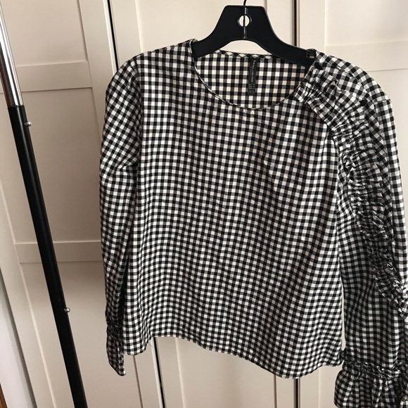 Zara Tops - Zara | Gingham Check Ruffle Top